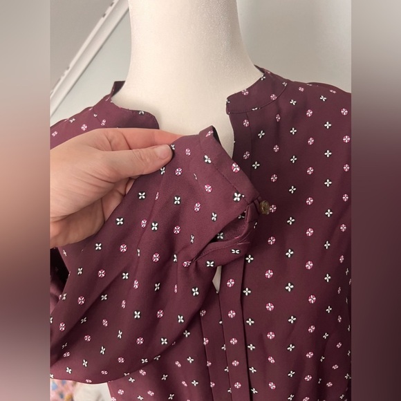 Ann Taylor NWT 14P Petite Geo Pleated Long Sleeve Flare Dress Fall 2023 - Picture 5 of 10